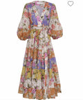 Zimmermann Pattie Wrap Midi Dress Size 2 - 12 / Multi - Dresses