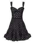 Zimmermann Pleated Draped Mini Dress in Black Dot - Dresses