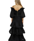 Zimmermann Pleated Off the Shoulder Top and Ruffle Tiered Skirt Set - 12 / Black - Outfit Sets