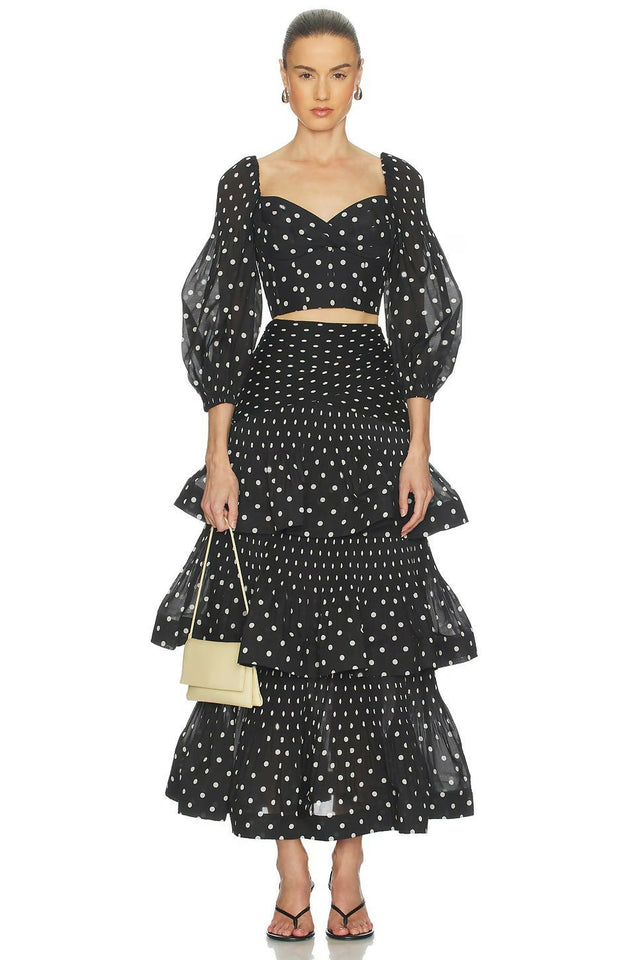 Zimmermann Pleated Skirt & Top - 10 / Black - Outfit Sets