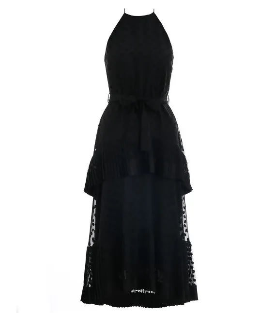 Zimmermann Pleated Tier Picnic Dress Black - 8 / Black - Dresses