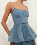 Zimmermann Pleated Tiered Midi Deep Blue Size / AU 8 - 8 / Blue - Dresses
