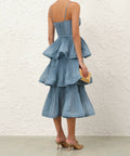 Zimmermann Pleated Tiered Midi Deep Blue Size / AU 8 - 8 / Blue - Dresses