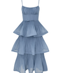 Pleated Tiered Midi Dress