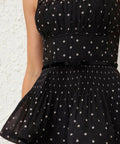 Zimmermann Pleated Tiered Midi Dress in Black/Cream Polka Dot - 12 / Black - Dresses