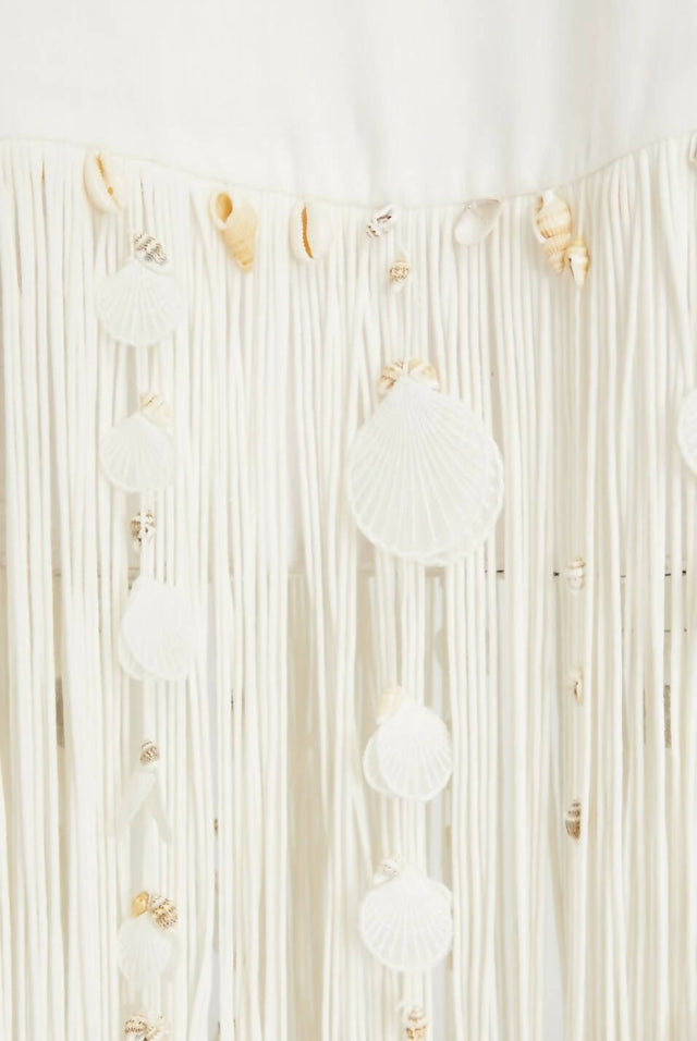Zimmermann Postcard Fringed Embellished Linen Maxi Dress - 6 / White - Dresses
