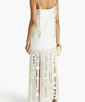 Zimmermann Postcard Fringed Embellished Linen Maxi Dress - 6 / White - Dresses