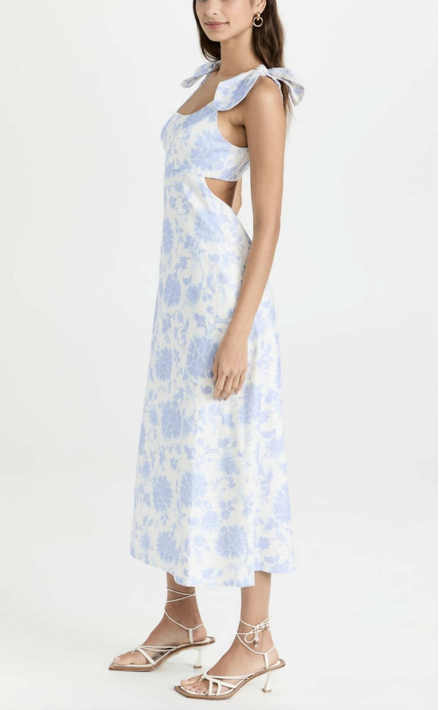 Zimmermann - Zimmermann Postcard Open-Back Floral-Print Linen Midi Dress