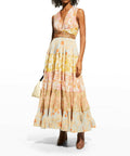 Zimmermann Postcard Pleated Midi Dress Splice Size 8 10 & 12 - 8 / Multi - Dresses