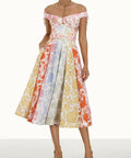 Zimmermann Postcard Spliced Midi Size 6 8 - Dresses