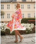 Zimmermann Raie Billow Puff Sleeve Midi Dress Red/Purple Floral Size 3 - 10 / Floral - Dresses