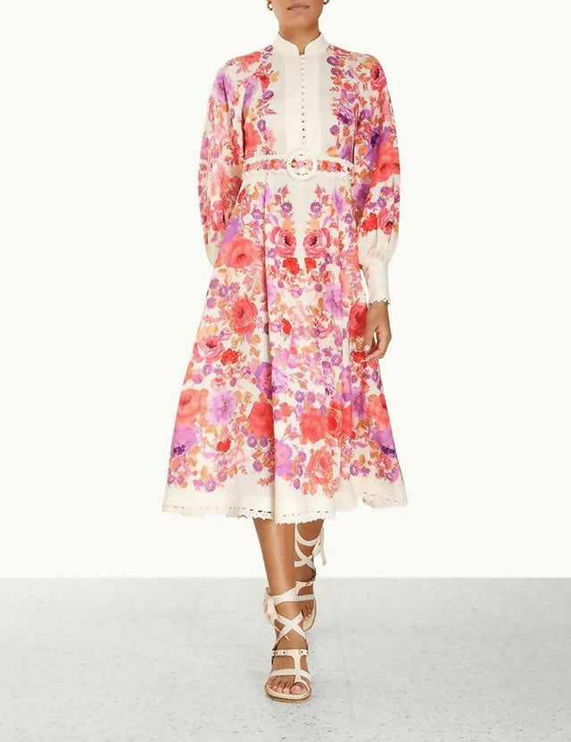 ZimmermannRaieBillowSleeveMidiDress