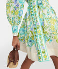 Zimmermann Raie Buttoned Mini Green/Blue Size 2/10-12 - 12 / Multi - Dresses