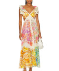 Zimmermann Raie Frill Shoulder Dress - 12 / Multi - Dresses