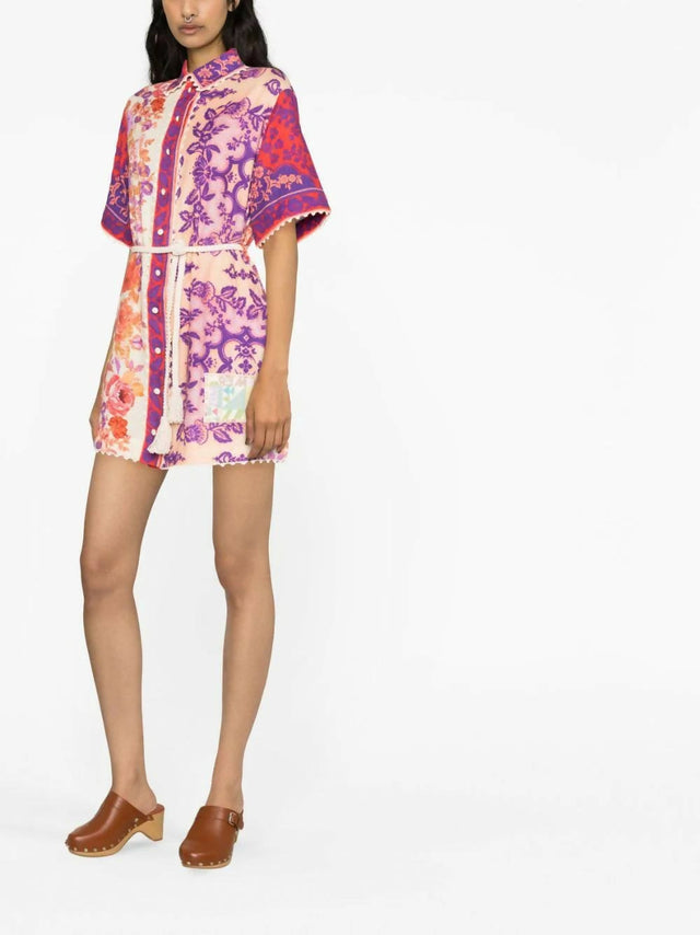 Zimmermann Raie Trimmed Shirt Dress - 12 / Multi - Dresses