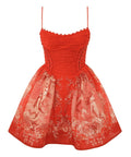 Zimmermann Rebellion Beaded Mini Dress in Red Mermaid - Dresses