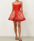 Zimmermann Rebellion Beaded Mini Dress in Red Mermaid - Dresses