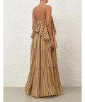Zimmermann Rebellion Bohemian Slip Dress in Mustard Stripe - Dresses