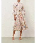 Zimmermann Rebellion Button Midi Dress - 10 / Print - Dresses