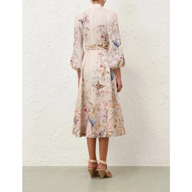 Zimmermann Rebellion Button Midi Dress - 10 / Print - Dresses