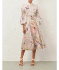 Zimmermann Rebellion Button Midi Dress - 12 / Floral - Dresses