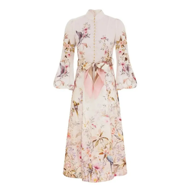 Zimmermann Rebellion Button Midi Dress - 12 / Floral - Dresses