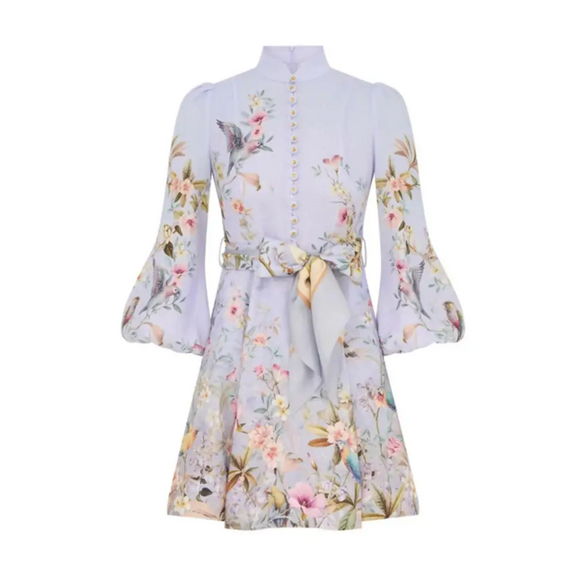 Zimmermann Rebellion Button Mini Dress - 12 / Print - Dresses