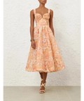 Zimmermann Rebellion Drape Midi Dress - 10 / Floral - Dresses