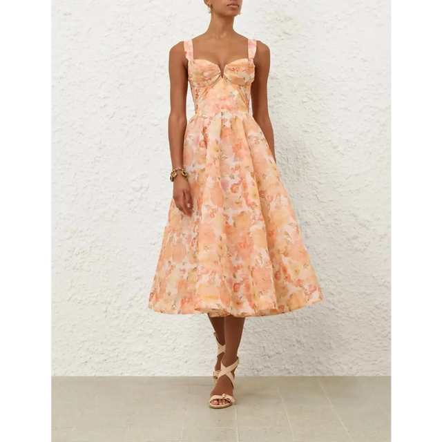 Zimmermann Rebellion Drape Midi Dress - 10 / Floral - Dresses