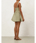 Zimmermann Rebellion Drape Mini Dress in Palm - Dresses