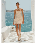 Zimmermann Rebellion Filigree Mini Dress in Cream - Dresses