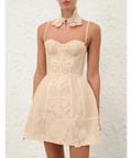 Zimmermann Rebellion Filigree Mini Dress in Cream - Dresses