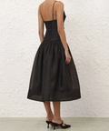Zimmermann Rebellion Fitted Picnic Dress black size 3/AU14 - Midi Dress