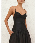 Zimmermann Rebellion Fitted Picnic Dress in Black - 12 / Black - Dresses