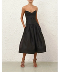 Zimmermann Rebellion Fitted Picnic Dress in Black - 12 / Black - Dresses