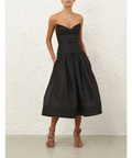 Zimmermann Rebellion Fitted Picnic Dress in Black - Dresses
