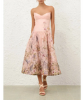Zimmermann Rebellion Fitted Picnic Dress in Pink Aviary - 12 / Pink - Dresses