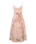 Zimmermann Rebellion Fitted Picnic Dress in Pink Aviary - Dresses
