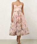 Zimmermann Rebellion Fitted Picnic Dress pink size 3 / AU 14 - Midi Dress