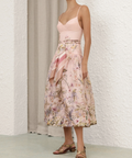 Zimmermann Rebellion Fitted Picnic Dress pink size 3 / AU 14 - Midi Dress