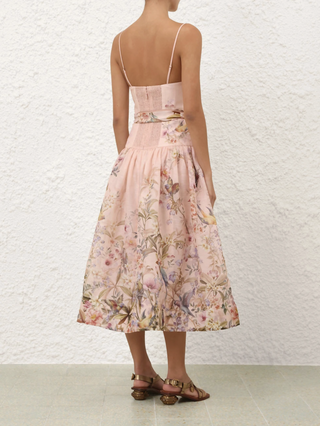 Zimmermann Rebellion Fitted Picnic Dress pink size 3 / AU 14 - Midi Dress