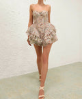 Zimmermann Rebellion Frayed Mini Dress in Mint Floral - Dresses