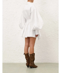 Zimmermann Rebellion Poplin Mini Dress - 8 / White - Dresses