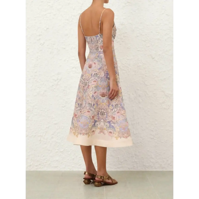 Zimmermann Rebellion Tuck Midi Dress - 12 / Print - Dresses