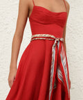 Zimmermann Rebellion Tuck Midi Dress in Red - 12 / Red - Dresses