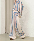 Zimmermann Relaxed Scarf Shirt and Pant Set in Ticking Stripe - Outfit Sets