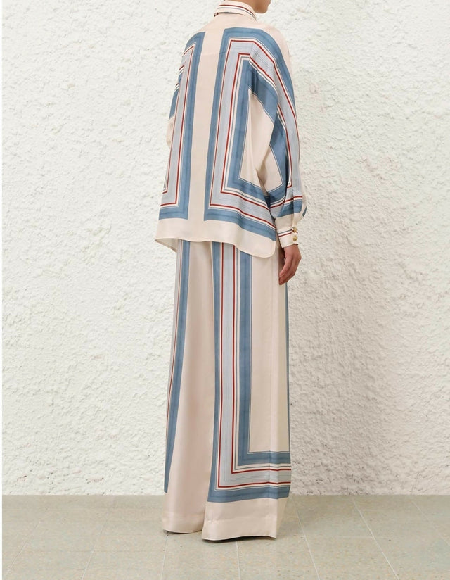 Zimmermann Relaxed Scarf Shirt and Pant Set in Ticking Stripe - Outfit Sets