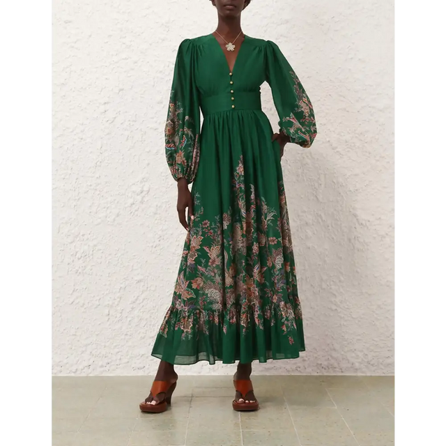 ZImmermann Rhiannon Plunge Maxi Dress Green Passion | Passion For Fashion ZImmermann Rhiannon Plunge Maxi Dress Green Passion | Passion For Fashion