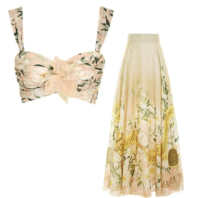 Zimmermann - Zimmermann Ruched Bralette & Coaster Maxi Skirt