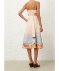 Zimmermann Scarborough Picnic Midi Dress in Peach Nautical Map - 12 / Print - Dresses